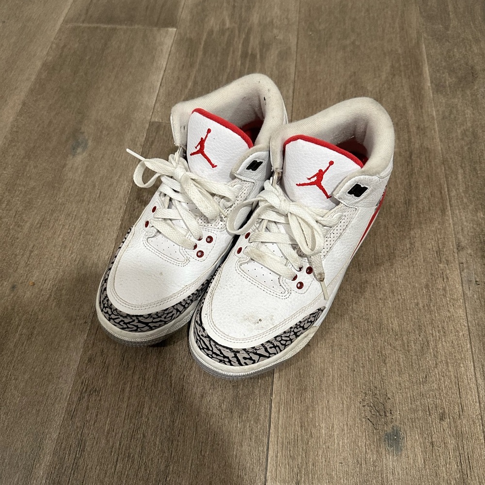Jordan Kids White and Red Sneakers